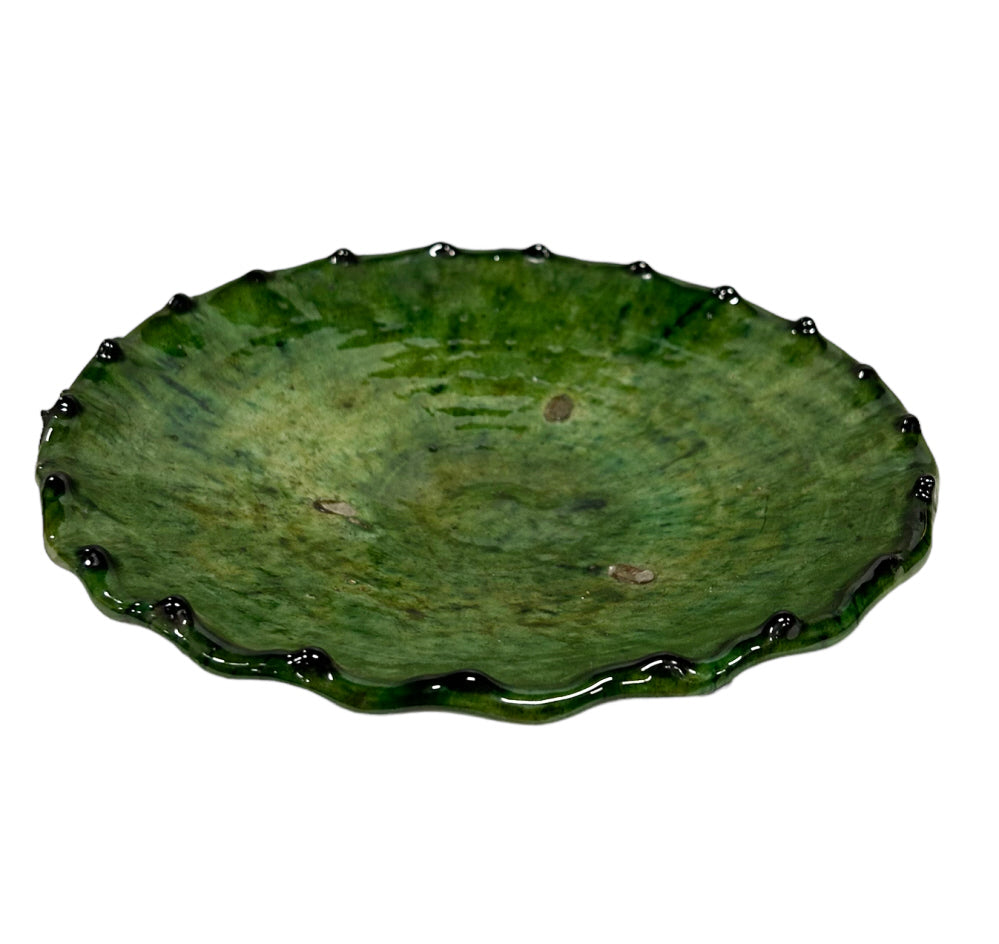 Moroccan Tamegroute medium green plate 20 cm