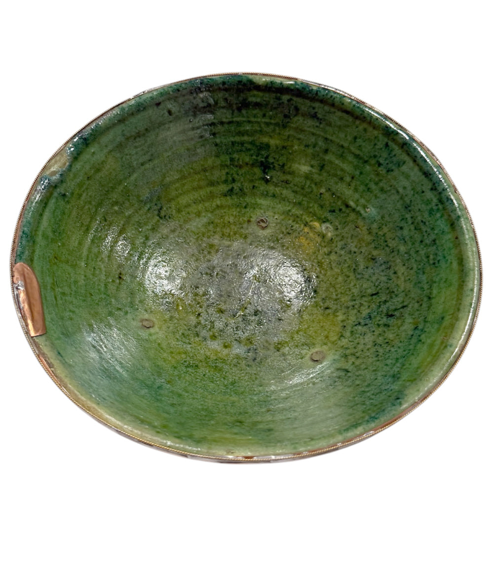 Tamegroute Kom met koperen rand Ø 20