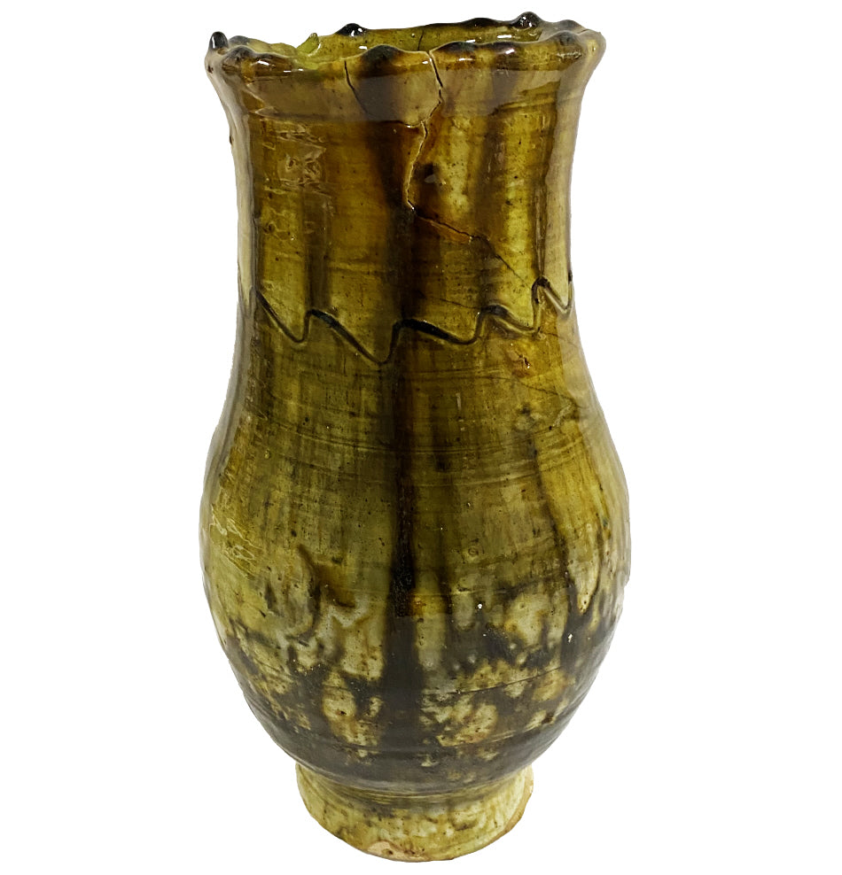 Moroccan Tamegroute vase 25 cm yellow