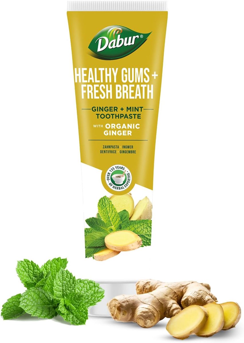 Dabur tandpasta met gember en munt – fluoridevrij en vegan, 100 ml
