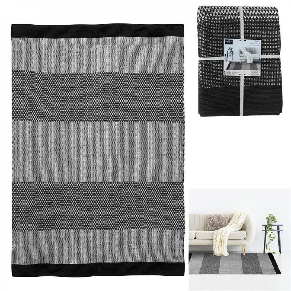 Moroccan rug black grey 140 x 200 cm