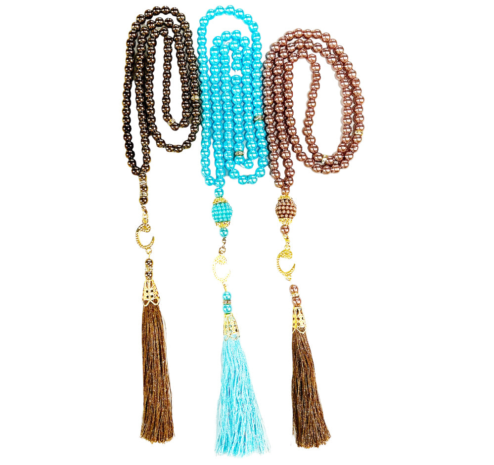Tesbih (tasbih) met 99 kralen en kwastje – goud, roségoud of turquoise – foto 4