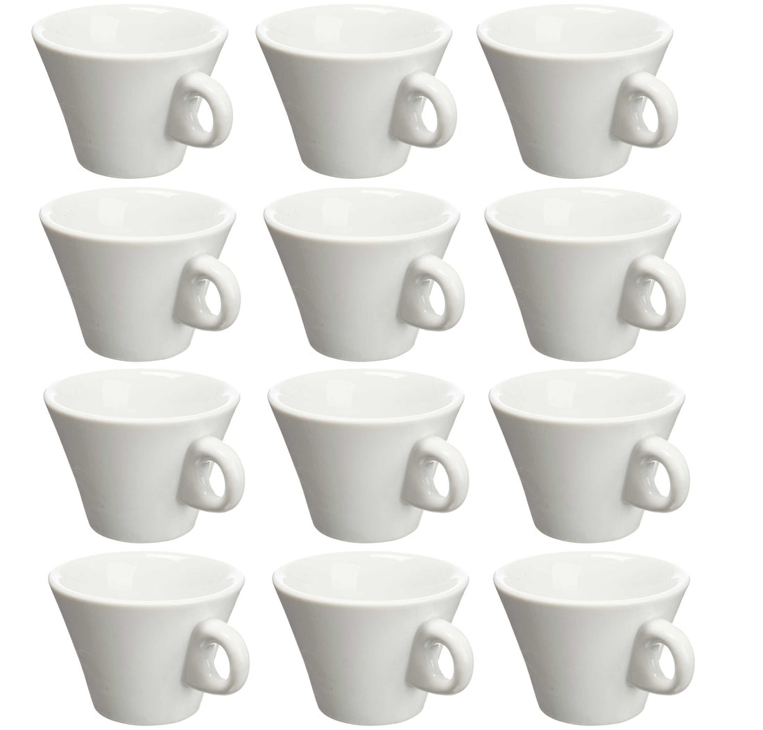 Set of 12 Porcelain Coffee Cups - 200 ml