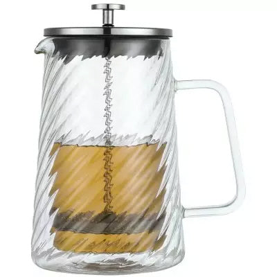 Klausberg glazen zetter (piston) voor koffie en thee – dubbelwandig, 1 liter