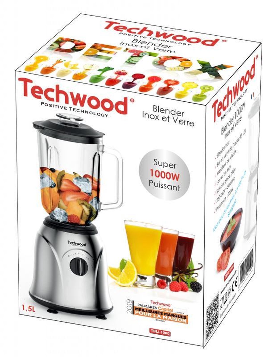 Techwood - Blender - stainless steel - 1.5 L - 1000 Watt