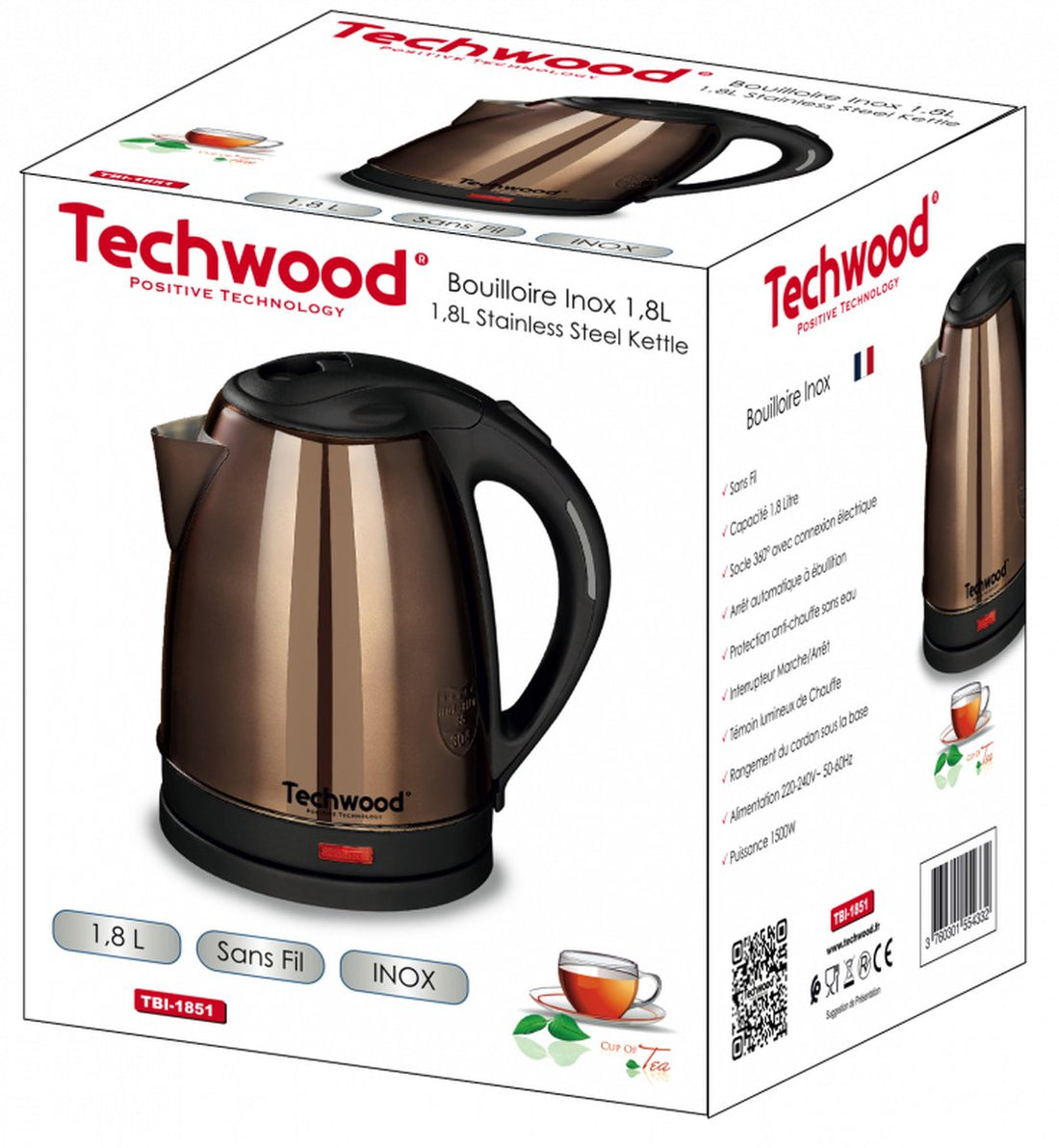 Techwood TBI1851 - Kettle 1.8L