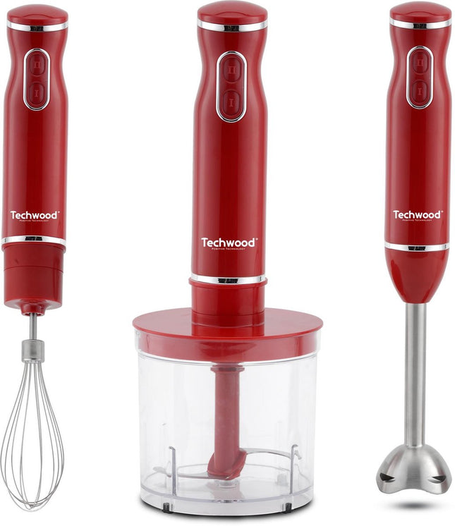 Techwood - Hand blender set - 3-in-1 - red