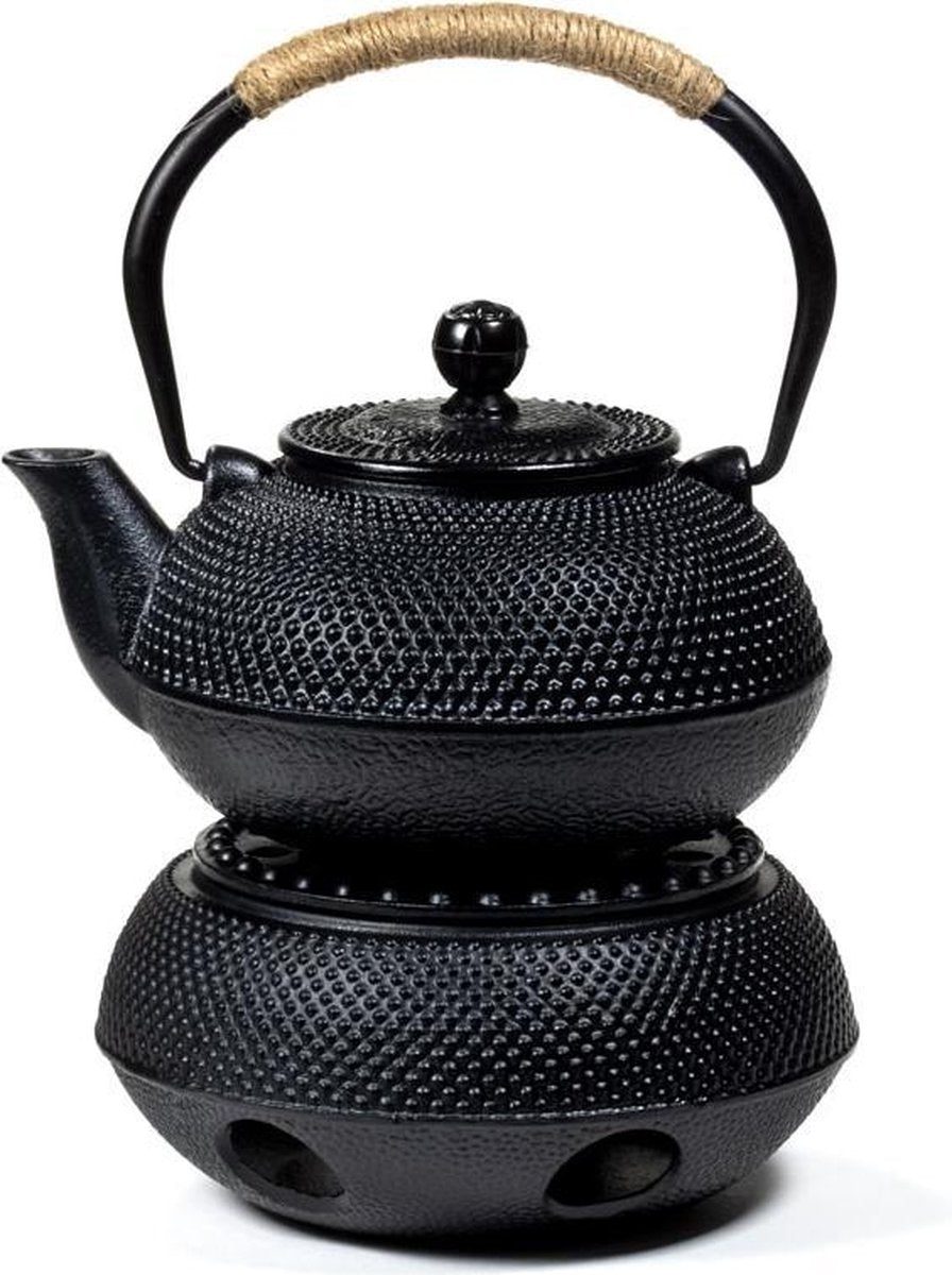 Tetsubin theepotverwarmer van gietijzer – waxinelichthouder in Japanse stijl – foto 3