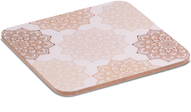 Sous-verres Mandala Rose