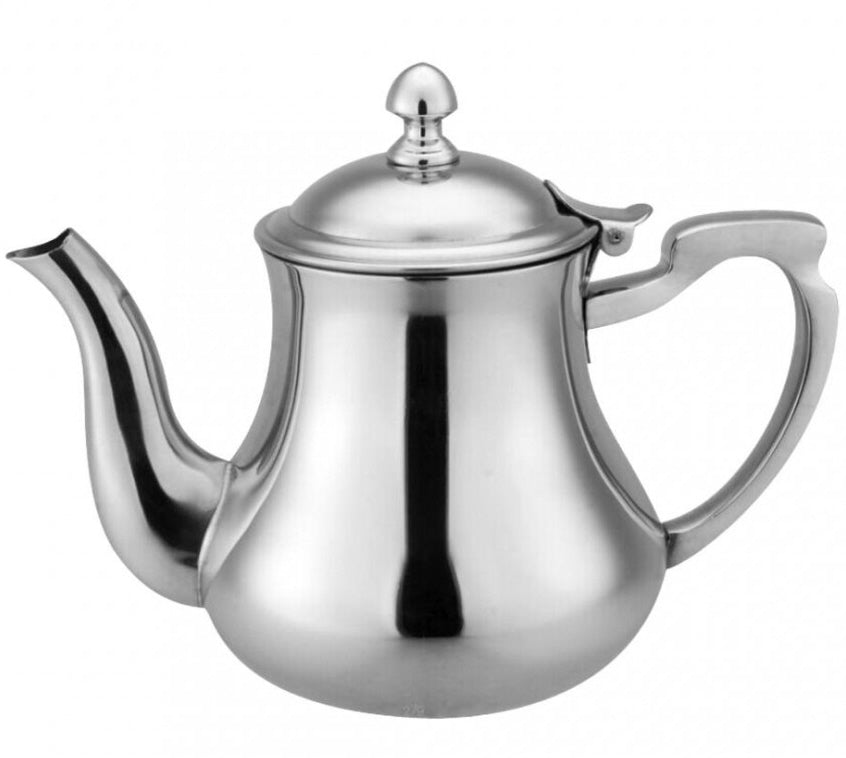 Marokkaanse theepot RVS classic – spiegelglans, ook inductie, 0,8 tot 2 liter