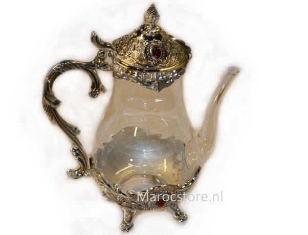 Glass teapot tall transparent