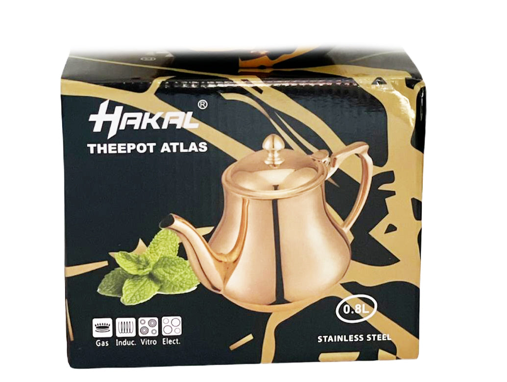 Marokkanische Teekanne Edelstahl - gold