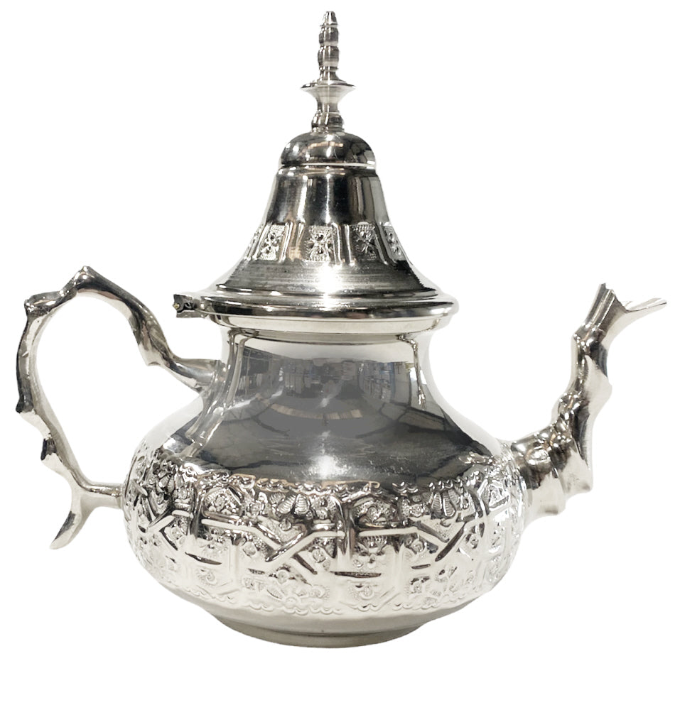 Traditionelle marokkanische Teekanne Silber – Berrad – Handgefertigt in Fès – 1 Liter