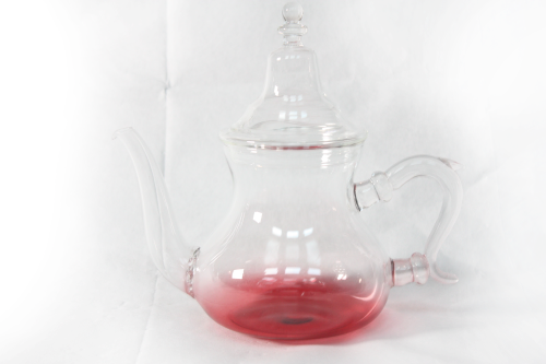 Moroccan glass teapot White/Red