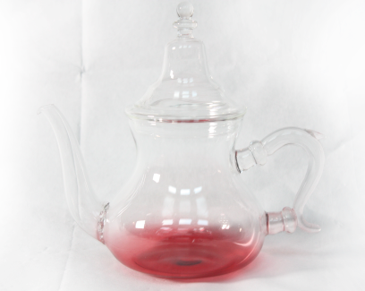 Moroccan glass teapot White/Red