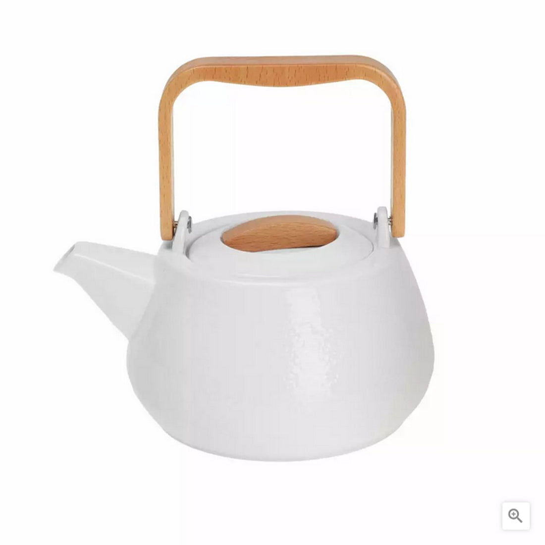 Porcelain Teapot - 1.2 Liters, Elegant Design with Beechwood Handle - Perfect for Tea Lovers