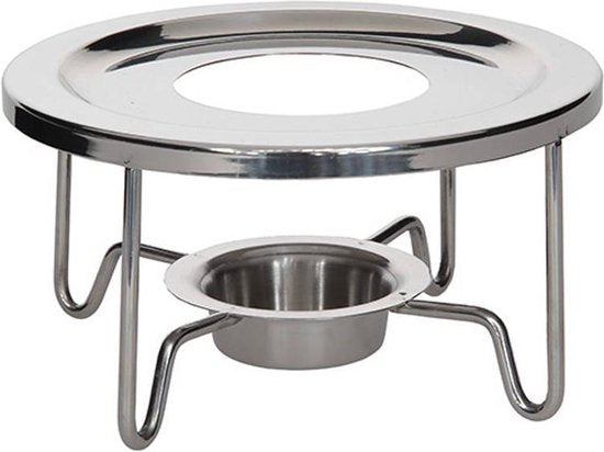 Finum theeverwarmer van RVS – theepot warmhouder met theelicht, Ø 14 cm