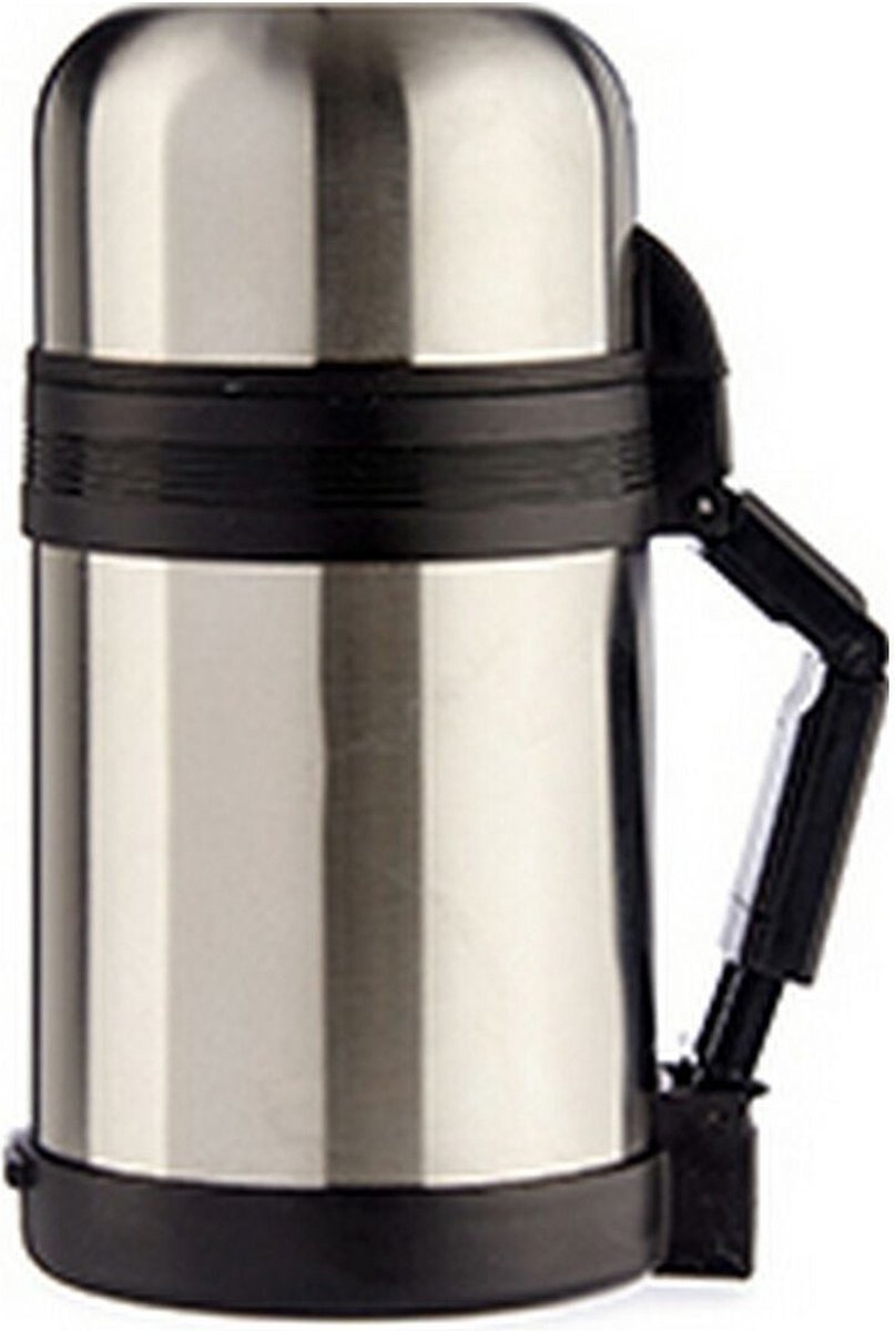 Thermosfles 800 ml RVS – grijs/zwart, met handvat – foto 3