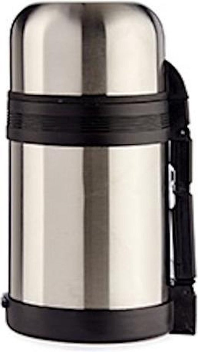 Thermosfles 800 ml RVS – grijs/zwart, met handvat