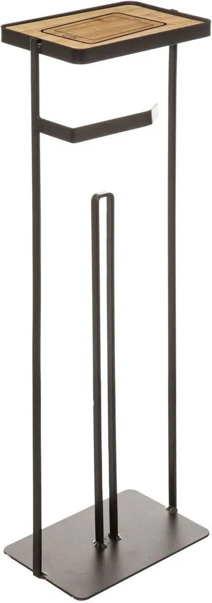Freestanding toilet roll holder with reserve and phone shelf 59 cm