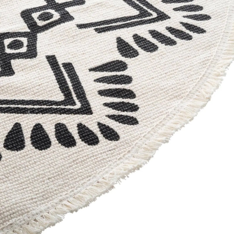 Tapis rond en coton à motifs graphiques - Ø120 cm