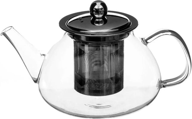 Théière - verre / inox - avec filtre - 850 ml