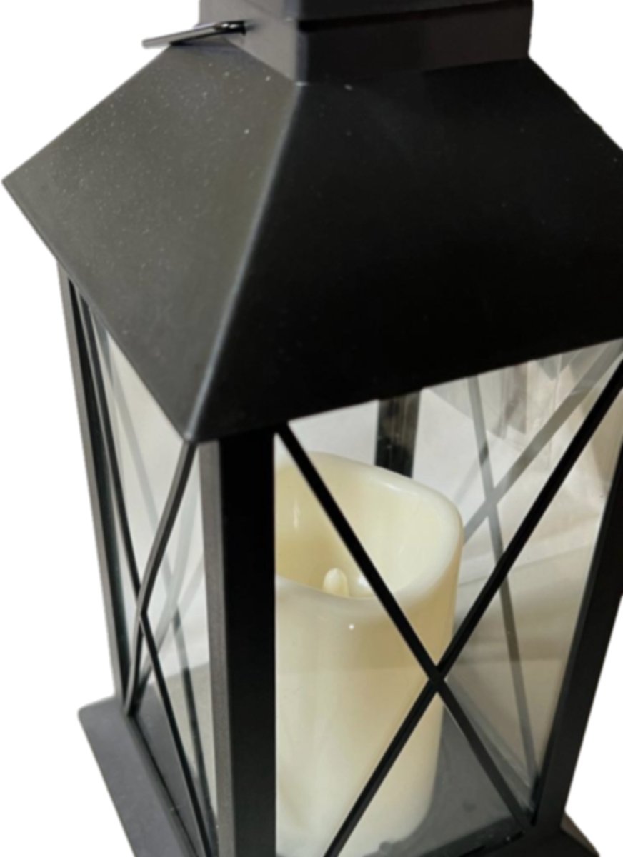 Tuinlantaarn met LED-kaars op zonne-energie – solar lantaarn, 28 cm – foto 4