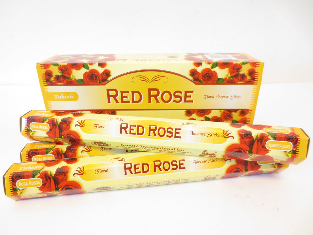 Räucherstäbchen Tulasi Red Rose