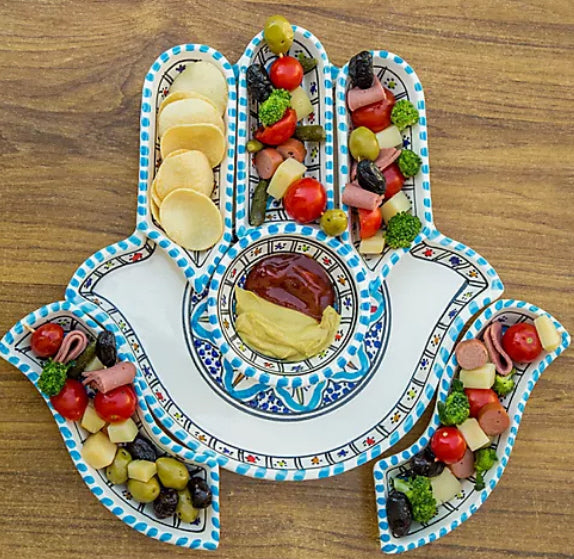 Khamsa Turquoise hapjesbord serveer set