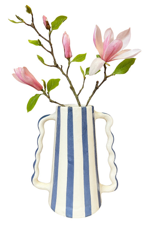 Handgefertigte Keramikvase mit Doppelgriff – 25 cm