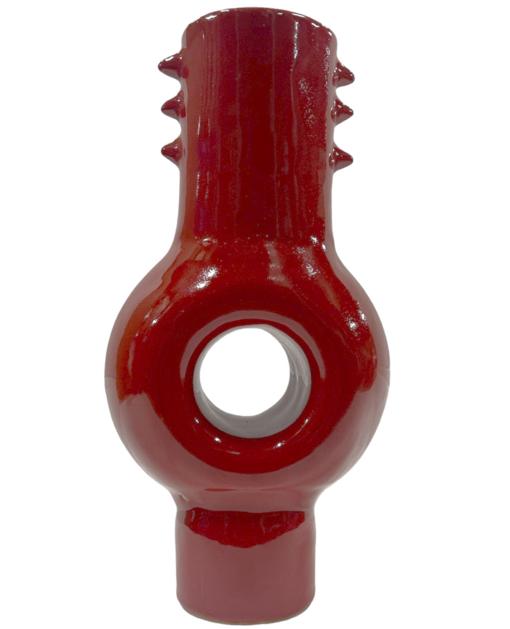 Moroccan ceramic vase, spiked ring