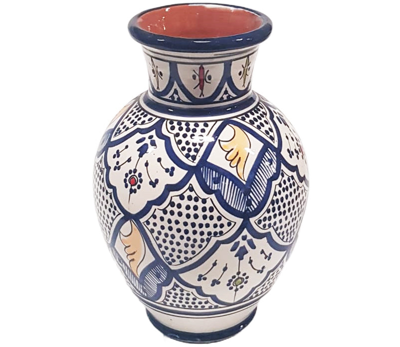 Vase marocain bleu et blanc