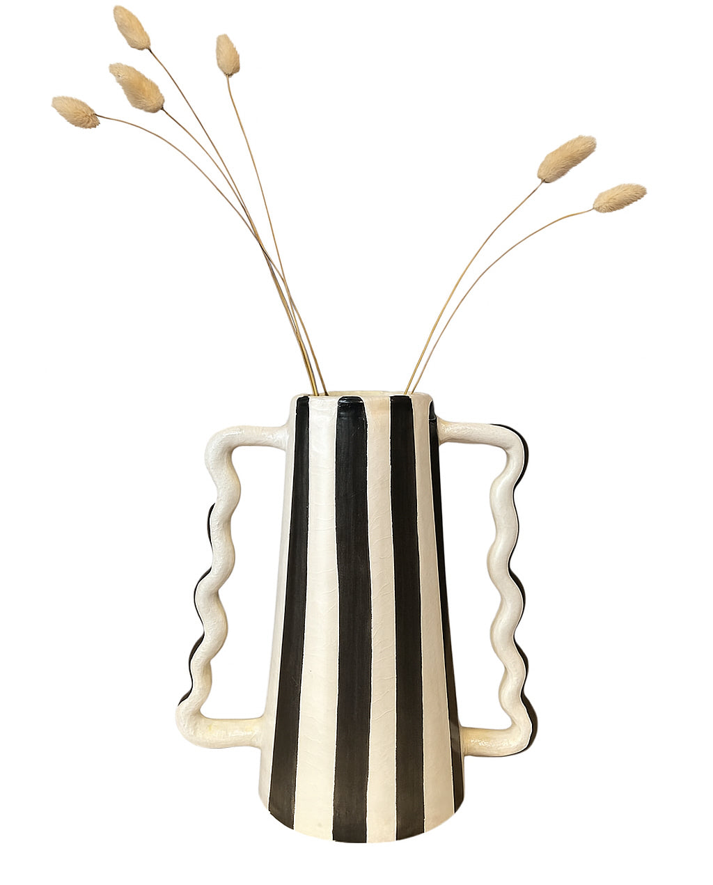 Handgefertigte Keramikvase mit Doppelgriff – 25 cm