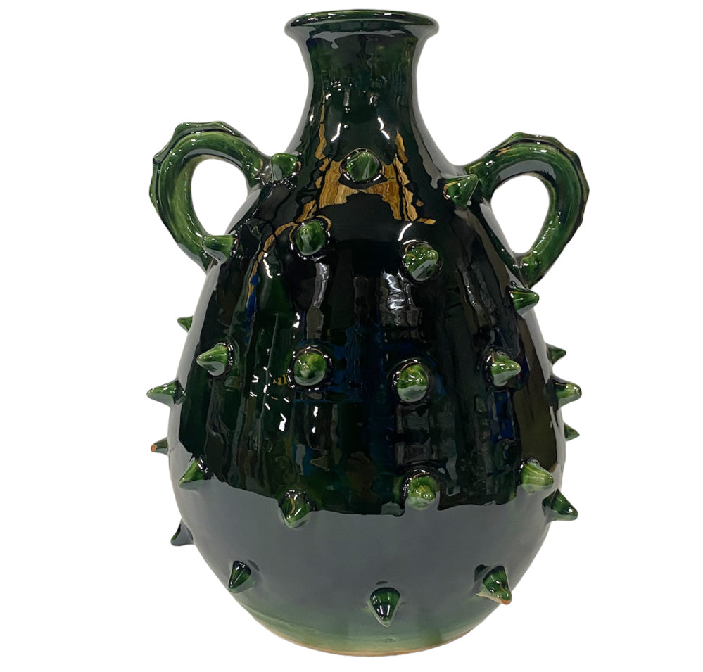 Vase jug spikes dark green