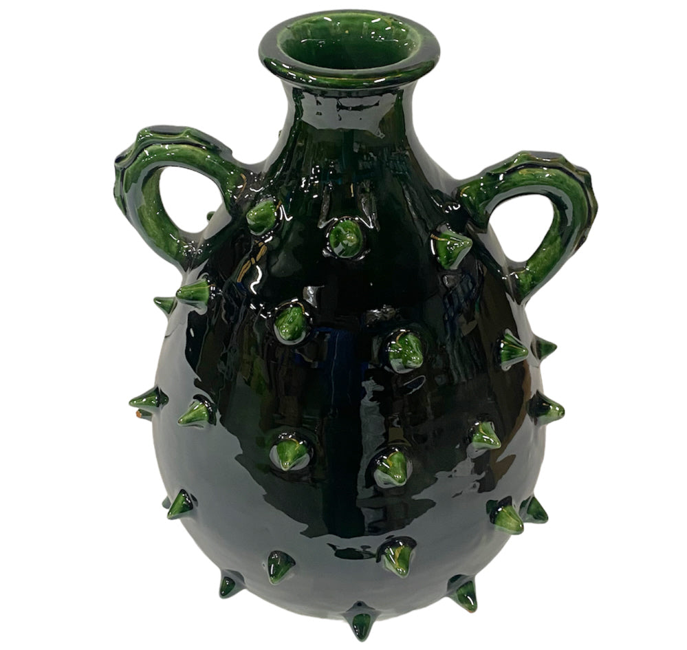 Vase jug spikes dark green