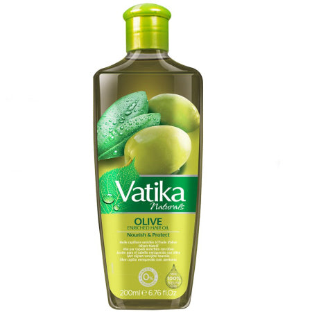 Vatika Olive haarolie – met olijfolie, amandel, cactus en limoen, 200 ml