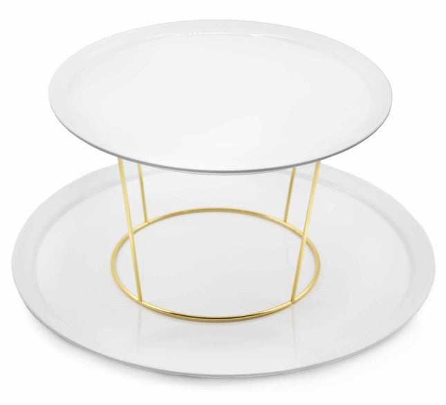 Borden verhoger met 2 zwarte melamine borden – Ø 30 en 45 cm – foto 2