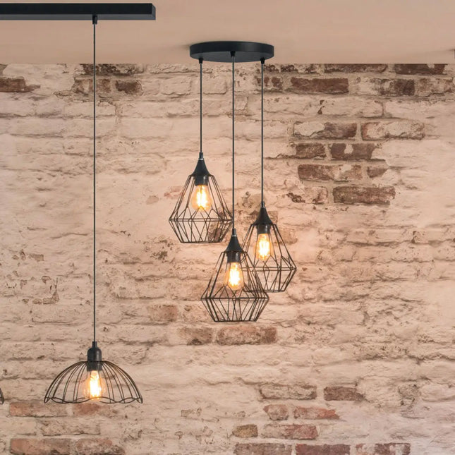 Atmosphera industriële hanglamp zwart – metalen draadkooi, Ø 24,5 cm – foto 2