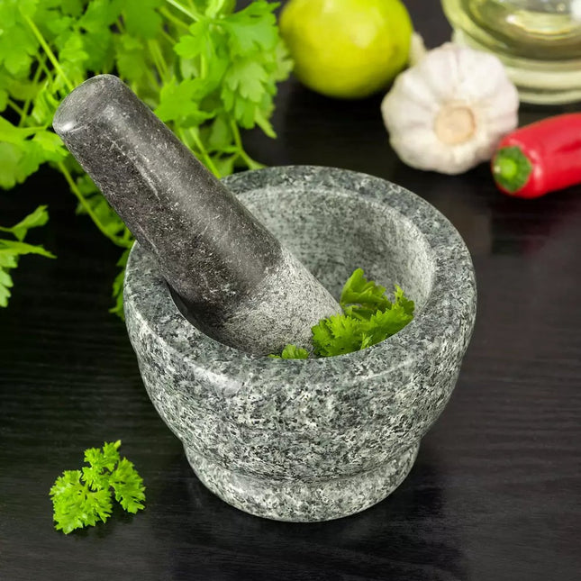 Kinghoff Granite Mortar and Pestle Set - Ø 14 x 8 cm