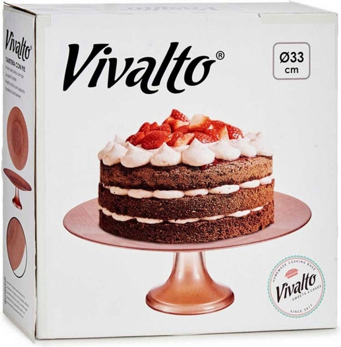 Vivalto Tortenplatte - Glas - 33 x 9 x 33 cm