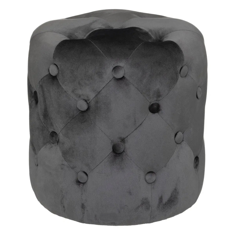 Velvet Pouf - Grau - Orientalisch - Ø38 cm