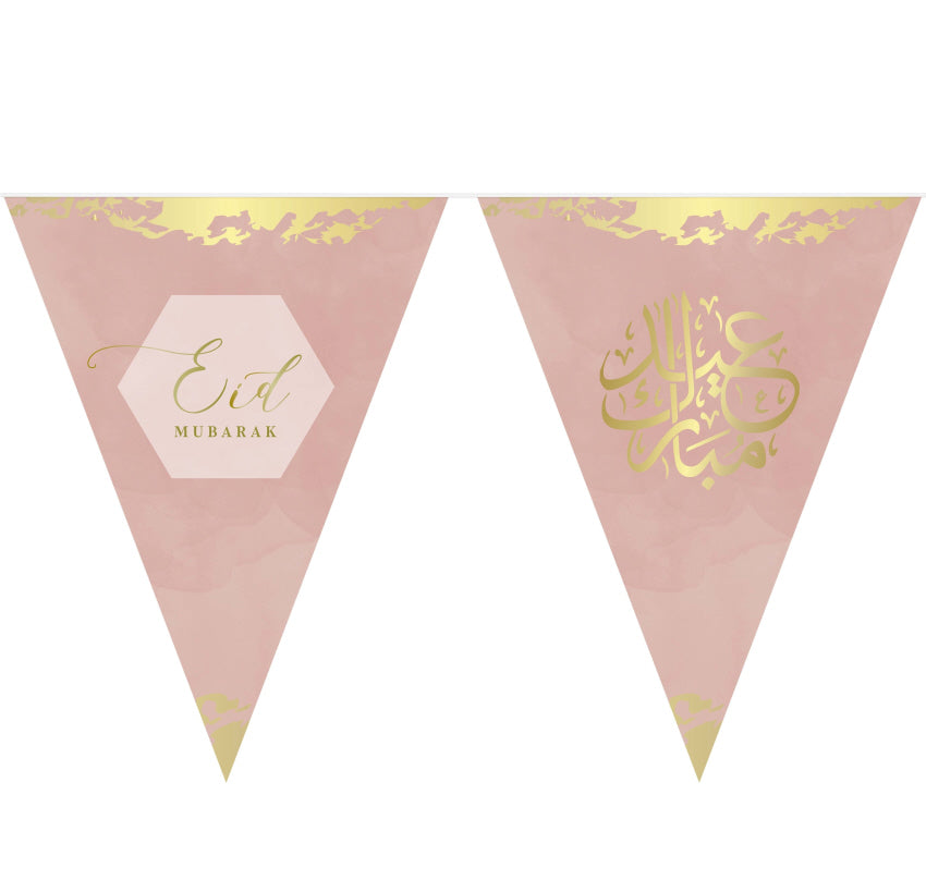 Eid Mubarak Wimpelkette Altrosa