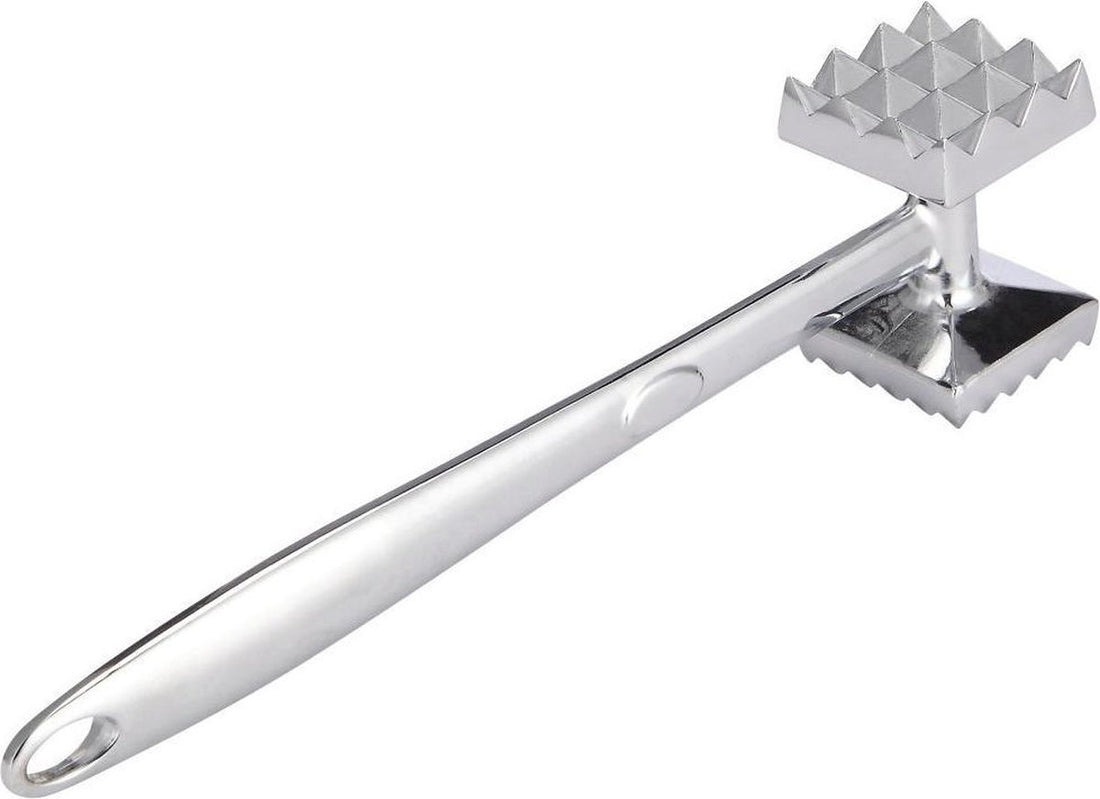 Kinghoff vleeshamer RVS – dubbelzijdig, 22 cm lang, 350 gram