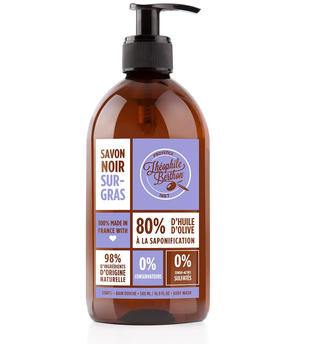Black soap with lavender 500ml. Fragrance-free