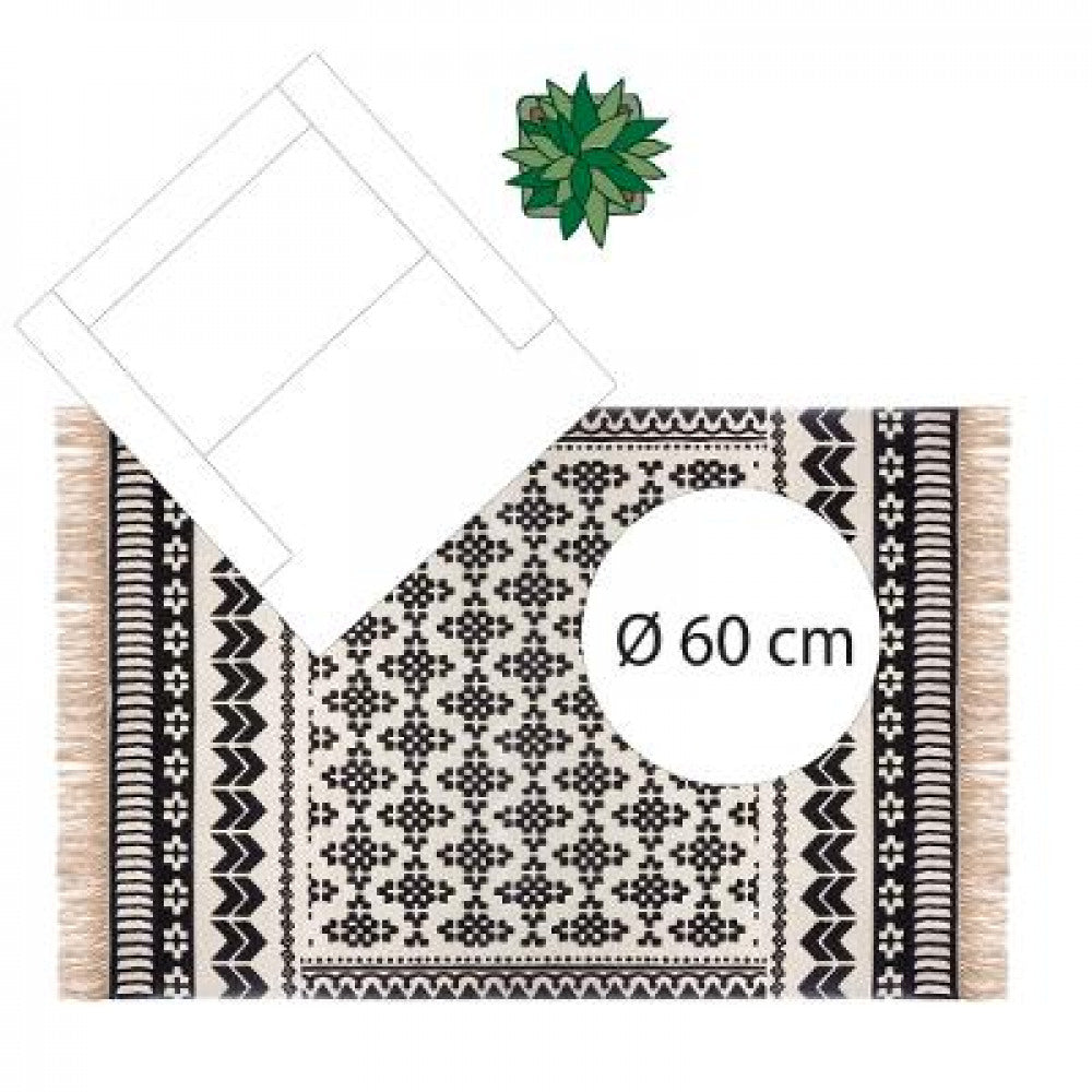 Atmosphera vloerkleed zwart wit – katoen met oosters motief, 120 x 170 cm – foto 5