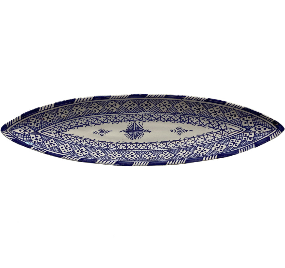 Earthenware canoe bowl