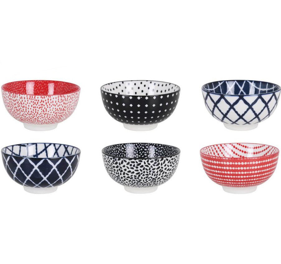 Bols modernes en porcelaine colorée 6 pièces