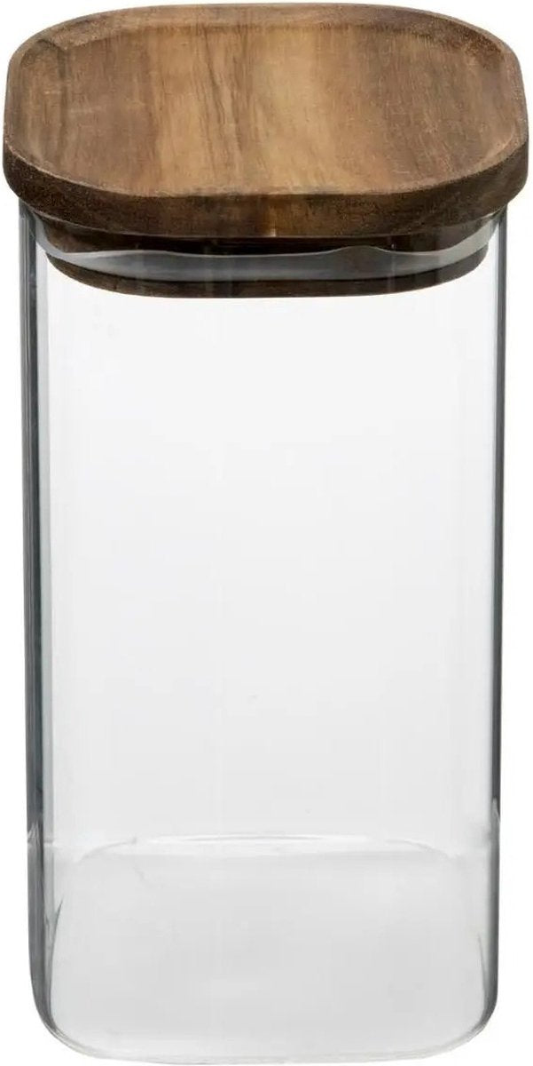 5Five voorraadpot glas 1,6 liter – met acaciahouten deksel, 11 x 22 cm – foto 2
