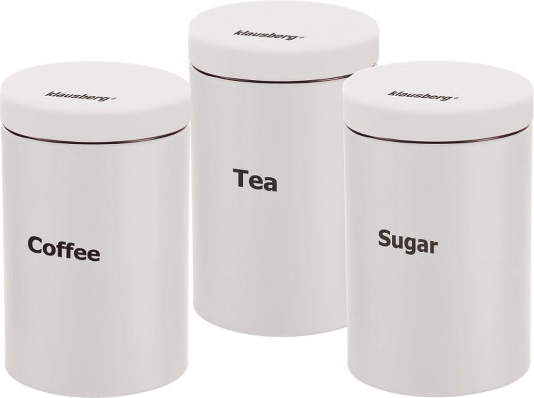 Canister set - coffee, tea, sugar - White