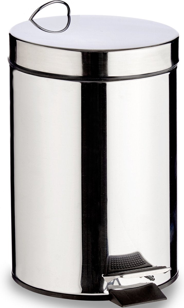 Mülleimer / Treteimer silber 12 Liter, 25 x 39 cm